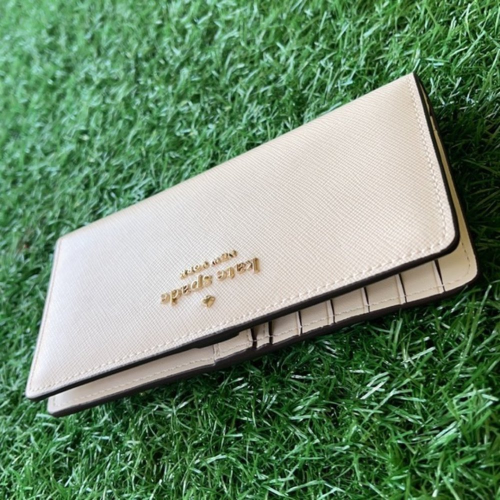 Kate Spade Staci Large Slim Bifold Wallet Parchment - Picture 3 of 16